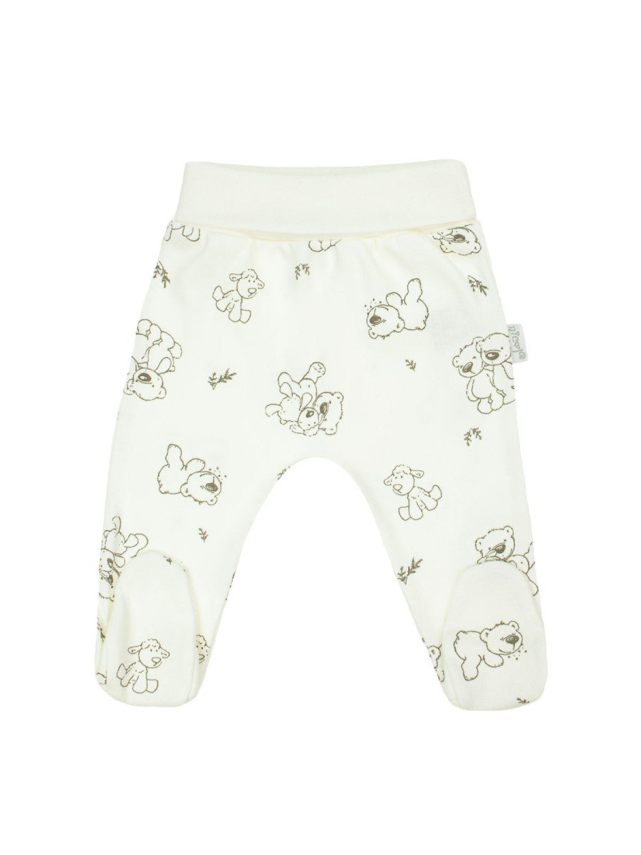 Niemowlęce półśpiochy bawełniane misie kremowe Nicol,r.68