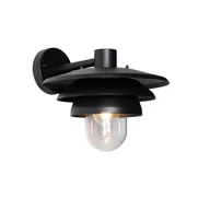 Lampy ogrodowe - QAZQA Designerska lampa ścienna zewnętrzna czarna IP44 - Morty - miniaturka - grafika 1