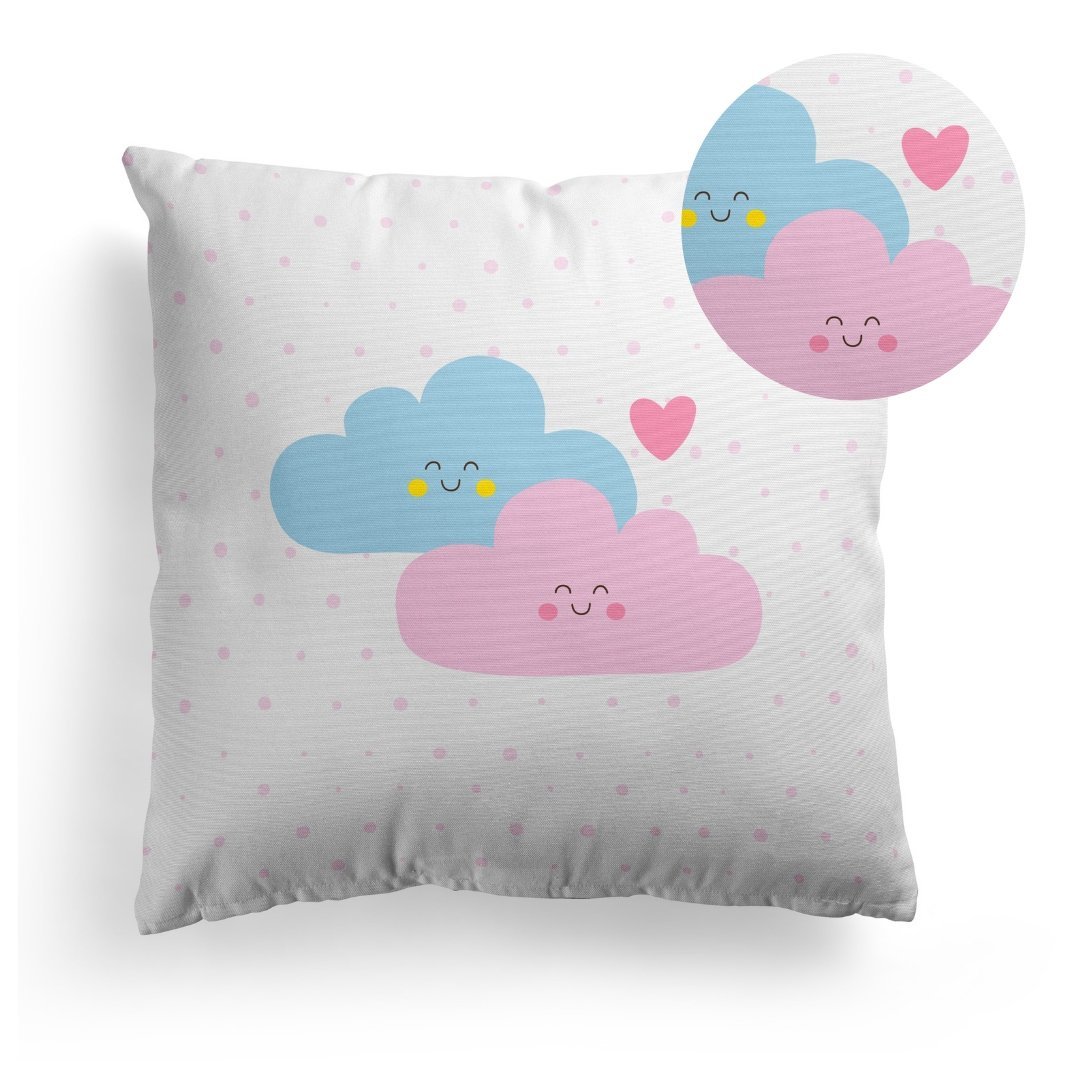POSZEWKA NA PODUSZKĘ 45x45 CM DEKORACYJNA DO POKOJU DZIECIECEGO CHMURKI
