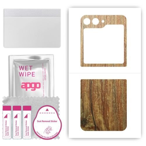 folia naklejka skórka strukturalna na TYŁ do Samsung Galaxy Z Flip5 Retro - Drewno Sosna Antyczna - apgo SKINS