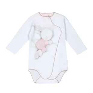 BSL-52892P Body niemowlęce Pupilek biały z różowym 80 - Body dla niemowląt - miniaturka - grafika 1