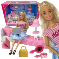 Lalki dla dziewczynek - Lalka Anlily Meble Łóżko Akcesoria Dla Lalki Do Domku Z Pieskiem - miniaturka - grafika 1