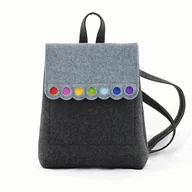 Plecaki - Filcowy Plecak z Kolorowymi Kropkami - miniaturka - grafika 1