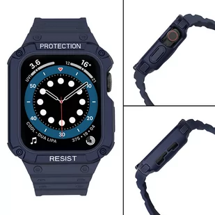 Protect Strap Band opaska z etui do Watch 7 / 6 / 5 / 4 / 3 / 2 / SE (41 / 40 / 38mm) obudowa pancerny pokrowiec na zegarek niebieski - Etui i futerały do telefonów - miniaturka - grafika 4