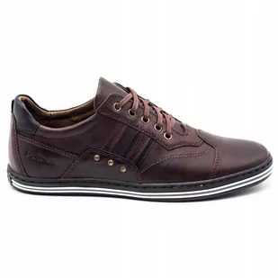 Buty męskie casual 1801 ciemny brąz - Polbut - Półbuty męskie - miniaturka - grafika 1