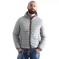 Kurtki męskie - Just Emporio Męska kurtka z kapturem dla dorosłych, szara, XL, Szary, XL - miniaturka - grafika 1