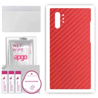Szkła hartowane na telefon - Folia naklejka skórka strukturalna na TYŁ do Samsung Galaxy Note 10+ 5G -  Carbon Czerwony - apgo SKINS - miniaturka - grafika 1