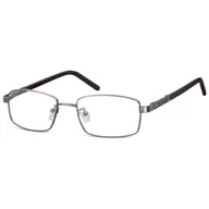 Okulary korekcyjne, oprawki, szkła - Męskie oprawki korekcyjne zerówki okulary prostokątne metalowe 659 grafitowe - miniaturka - grafika 1