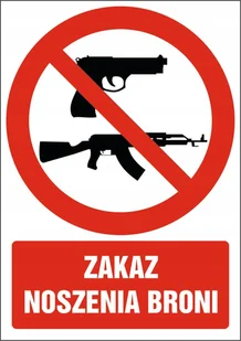 Naklejka Zakaz noszenia broni 30x42cm - Akcesoria BHP - miniaturka - grafika 1