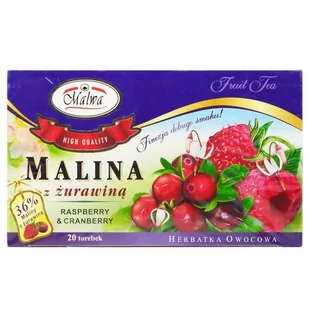 Malwa HERBATA OWOCOWA MALINA Z ŻURAWINĄ 20X2G - Herbata - miniaturka - grafika 1