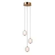 Lampy sufitowe - Ledowa lampa wisząca, złoty kolor PND-34362-3-HBR-OPAL z serii GANTI  - miniaturka - grafika 1