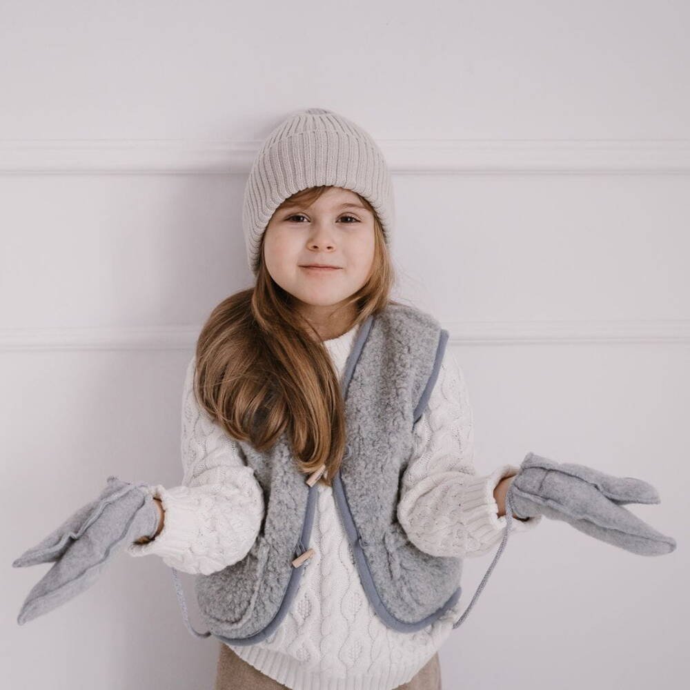 Zaffiro - Rękawiczki dziecięce Wełna premium 5 miesięcy -2 latka Grey-U