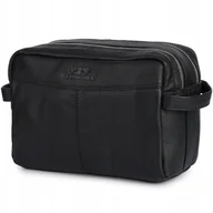 Nerki - Kosmetyczka Saszetka Skórzana Duża Podróżna Elegancka Organizer Czarna - miniaturka - grafika 1