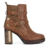 Botki damskie - Botki Mustang 1336-512 Brązowy - miniaturka - grafika 1