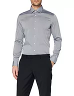Koszule męskie - Seidensticker Męska koszula biznesowa z nieżelaznym dekoltem o bardzo wąskim kroju - X-Slim Fit - długi rękaw - kołnierz Kent, Szary (szary 32), 36 - miniaturka - grafika 1