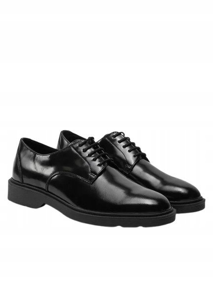 JACKJONES CZARNE PÓŁBUTY MĘSKIE SKÓRZANE GŁADKIE ELEGANCKIE 42 1JŁA