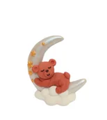 Dodatki do ciast w proszku - Figurka cukrowa Miś misiaczek na księżycu brązowy - miniaturka - grafika 1