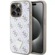 Etui i futerały do telefonów - Etui Guess GUHCP15LPG4GPH Apple iPhone 15 Pro hardcase 4G Triangle Metal Logo biały/white - miniaturka - grafika 1