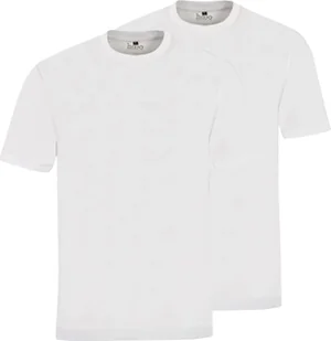 hajo koszulka męska, 2-pak - Basic, krótki rękaw, okrągły dekolt, bawełna, gładka biała 6XL - Koszulki męskie - miniaturka - grafika 1