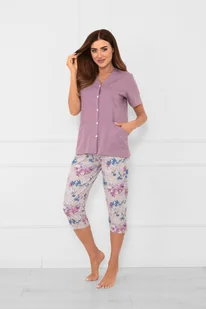 Piżama damska krótki rękaw, 3/4 spodnie Zafra - Italian Fashion - Piżamy damskie - miniaturka - grafika 1