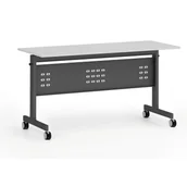 Biurka - Mobilny stół PRIMO MOBI, 1400 x 600 mm, podstawa czarna - miniaturka - grafika 1