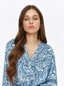 Bluzki damskie - Koszulowa bluzka damska z wiskozy - miniaturka - grafika 1