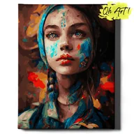 Malowanie po numerach - Obraz Malowanie po numerach NA RAMIE, 40x50 cm | Dziewczyna w farbach | Oh Art! - miniaturka - grafika 1