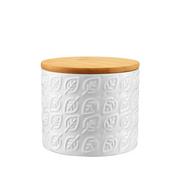 Pojemniki kuchenne - Pojemnik ceramiczny Tuvo listki z bambusową pokrywką 670 ml AMBITION - miniaturka - grafika 1