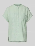 Bluzki damskie - Bluzka lniana o kroju relaxed fit z krótkim rękawem - miniaturka - grafika 1