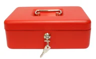Kłódki - Kasetka Na Pieniądze Bilon Klucze 250X180X90 Czerwona Verotech - miniaturka - grafika 1