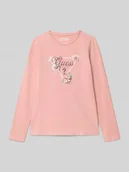 Koszulki dla dziewczynek - Bluzka z długim rękawem i detalem z logo - miniaturka - grafika 1