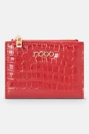 Portfele - Damski skórzany portfel Nobo croco czerwony - miniaturka - grafika 1
