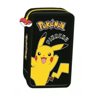 St. Majewski Piórnik szkolny potrójny z wyposażeniem Pokemon - Piórniki - miniaturka - grafika 1