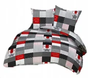 Pościel - pościel bawełna lux 160x220 + 2 poszewka B 264-2 ala patchwork czerwony - miniaturka - grafika 1