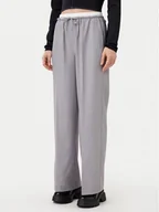 Spodnie sportowe damskie - Noisy May Spodnie materiałowe Alva 27033258 Szary Straight Fit - miniaturka - grafika 1