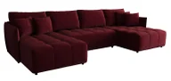 Narożniki - Czerwona sofa z weluru z funkcją spania E5-G33 - miniaturka - grafika 1