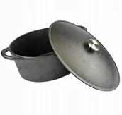 Brytfanny - Brytfanna garnek żeliwny kociołek 6,4L ciężka 33cm - miniaturka - grafika 1