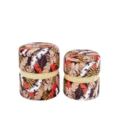 Pufy i podnóżki - Zestaw Dwóch Puf Kenia Halmar - miniaturka - grafika 1