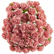 Zabawki kreatywne - KWIATY papierowe RÓŻYCZKI otwarte koralowe 20mm 50szt - miniaturka - grafika 1