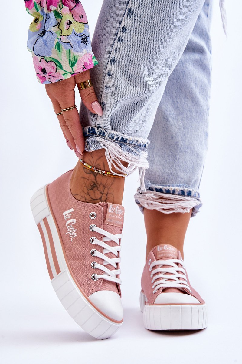 Damskie Trampki Na Platformie Lee Cooper LCW-23-31-1804L Różowe-38