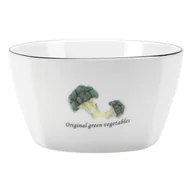 Miski i półmiski - Miseczka Toskania 350 ml z porcelany New Bone biała wzór 3 broccoli - miniaturka - grafika 1