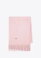 Apaszki i szaliki męskie - Szalik damski z frędzlami jednolity różowy - miniaturka - grafika 1