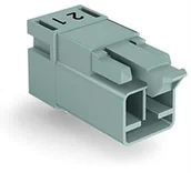 Kostki, złączki, wtyczki - Wago Złącze męskie sieciowe Złącze męskie do wbudowania poziomego Łączna liczba biegunów 2 16 A szary 100 szt - miniaturka - grafika 1
