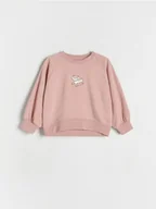 Bluzy dla dziewczynek - Reserved - Bluza z nadrukiem - brudny róż - miniaturka - grafika 1