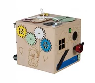 Zabawki zręcznościowe - Kostka manipulacyjna drewniana sensoryczna 20,5cm - miniaturka - grafika 1