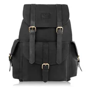 Plecaki - Plecak męski czarny do pracy do szkoły paolo peruzzi si-05-bl - miniaturka - grafika 1