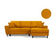 Narożniki - Pomarańczowy rozkładany sztruksowy narożnik Kooko Home Jazz, prawostronny - miniaturka - grafika 1
