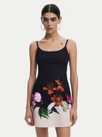 Sukienki - Desigual Sukienka letnia Le Mans 25SWVW16 Czarny Regular Fit - miniaturka - grafika 1