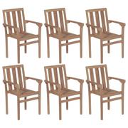 Fotele i krzesła ogrodowe - vidaXL Lumarko Sztaplowane krzesła ogrodowe, 6 szt., lite drewno tekowe! 3073377 - miniaturka - grafika 1