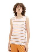 Koszulki i topy damskie - TOM TAILOR Damski top lniany w paski, 31955 - Lilac Brown Stripe, 3XL - miniaturka - grafika 1